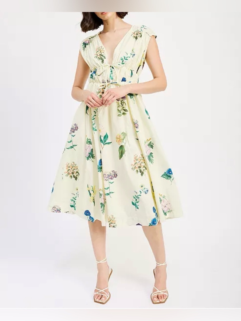 En Saison Ashley Floral Print Sleeveless Midi Dress size S